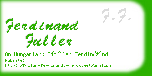 ferdinand fuller business card